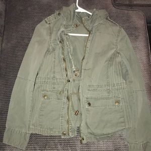 Charlotte Russe Army Green Zip Up Jacket